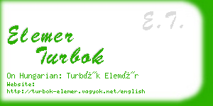 elemer turbok business card